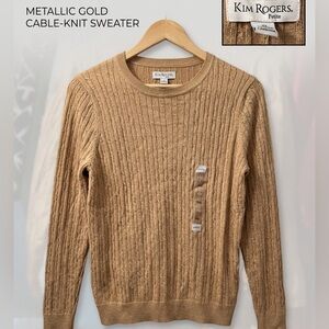 Kirkland Signature Men's Cable-Knit Crewneck Sweater - Camel Tan